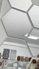 Kit 10 Espelhos Adesivos Decorativos Hexágonos