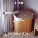 Cesto De Roupa Suja Bambu 72 Litros Lavanderia Com Tampa e Alças Forrado Grande Organizador Banheiro