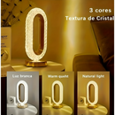 Luminária de Mesa Lâmpada Touch Quarto Luxuosa Cristal Acrílico 3 Tons de Led
