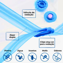 Kit 10 Saco a Vácuo + Bomba Elétrica 110v 220v Organização de Roupas Mala Viagem Guarda Roupas