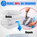 Kit 10 Saco a Vácuo + Bomba Elétrica 110v 220v Organização de Roupas Mala Viagem Guarda Roupas