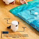 Kit 10 Saco a Vácuo + Bomba Elétrica 110v 220v Organização de Roupas Mala Viagem Guarda Roupas