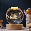 Luminária Decorativa Globo LED Com Interruptor On e Off Lua Via Láctea Sistema Solar Bola De Cristal