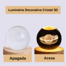 Luminária Decorativa Globo LED Com Interruptor On e Off Lua Via Láctea Sistema Solar Bola De Cristal