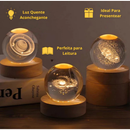 Luminária Decorativa Globo LED Com Interruptor On e Off Lua Via Láctea Sistema Solar Bola De Cristal