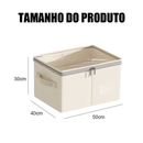 Caixa de armazenamento multifuncional de algodão e linho com capa transparente
