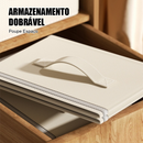 Caixa de armazenamento multifuncional de algodão e linho com capa transparente