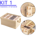 Caixa Organizadora Dobrável com Tampa – Acabamento Premium e Design Vintage