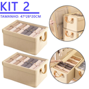 Caixa Organizadora Dobrável com Tampa – Acabamento Premium e Design Vintage