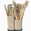 Kit Utensílios de Cozinha Premium em Silicone – 12 Peças ou 19 Peças • Resistente ao Calor • Antiderrapante • Não Risca