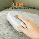 Cor Caque/Branco Escova A Vapor Para Gatos Cães 3 Em 1 Escovas Elétricas De Pêlos Pentes De Massagem