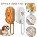 Cor Caque/Branco Escova A Vapor Para Gatos Cães 3 Em 1 Escovas Elétricas De Pêlos Pentes De Massagem