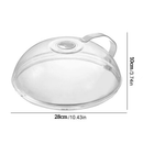 Tampa De Microondas Para Alimentos Com Válvula e Alça De Plastico 10x28cm Diâmetro