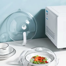Tampa De Microondas Para Alimentos Com Válvula e Alça De Plastico 10x28cm Diâmetro