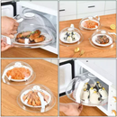 Tampa De Microondas Para Alimentos Com Válvula e Alça De Plastico 10x28cm Diâmetro