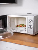 Tampa De Microondas Para Alimentos Com Válvula e Alça De Plastico 10x28cm Diâmetro