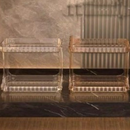 Organizador Prateleira Diamante – 2 Andares | Acrílico Premium para Maquiagem e Banheiro