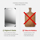 Tábua de Corte 46cm x 30cm Grande Aço Inoxidável 304 - Antibacteriana e Antimofo para Cozinha