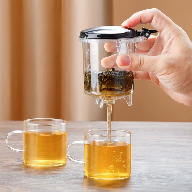 Chaleira Bule Jarra de Vidro 900ML Para Chá Com Infusor Reutilizável