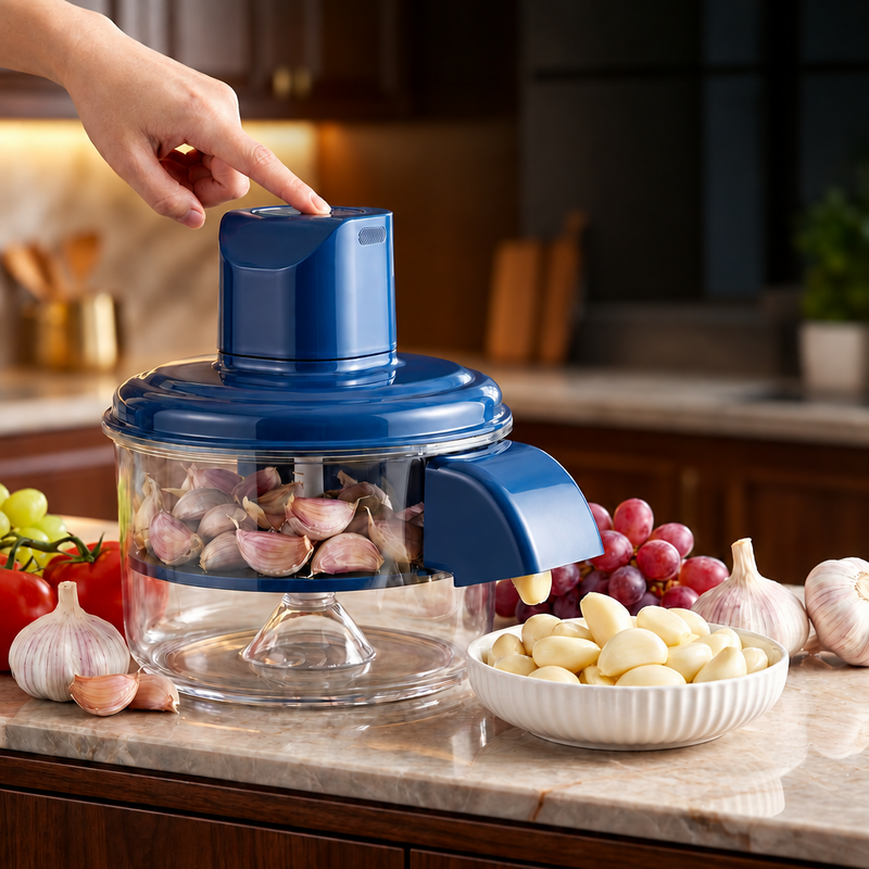 Descascador Elétrico De Alho E Uva Em Aço Inox Automático Prático